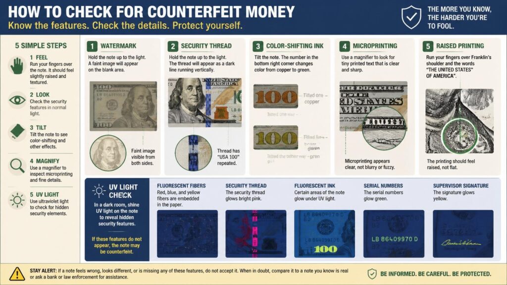 how to check for counterfeit money