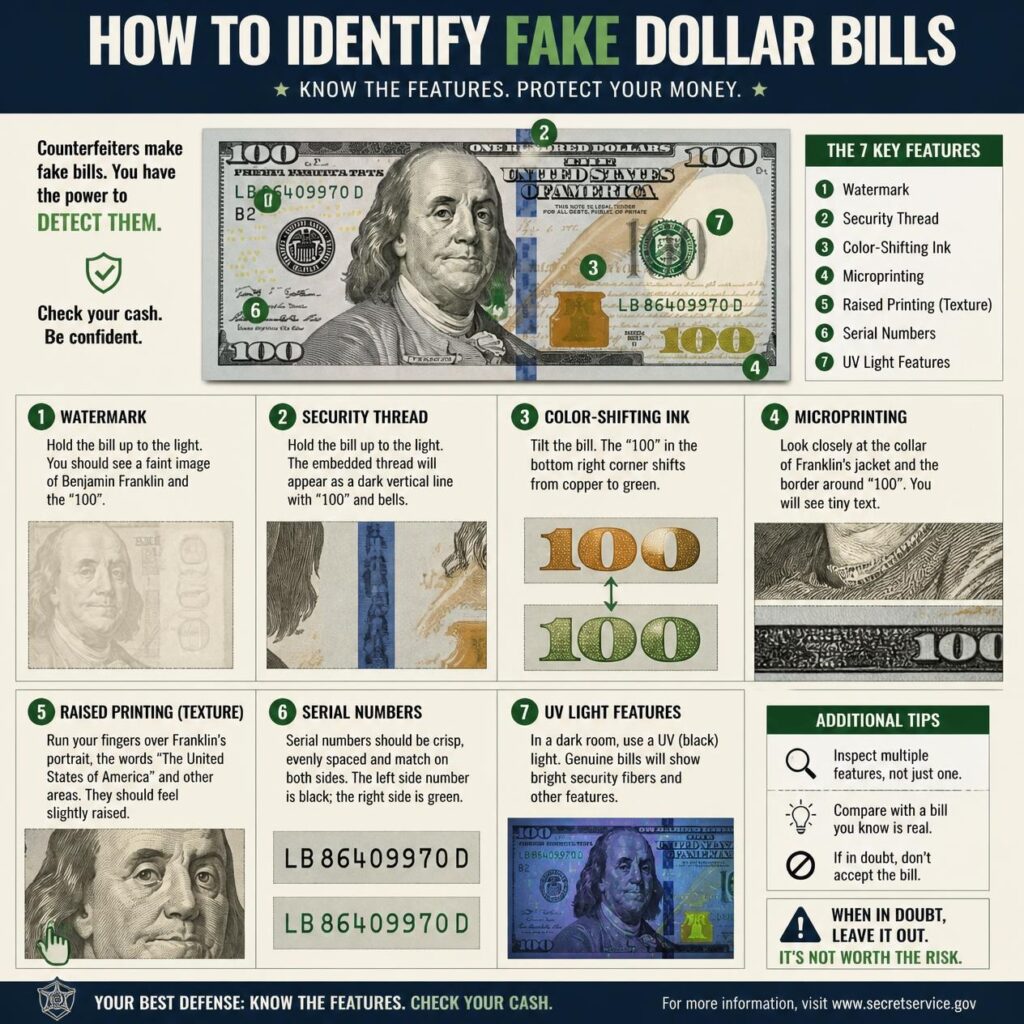 how to identify fake dollar